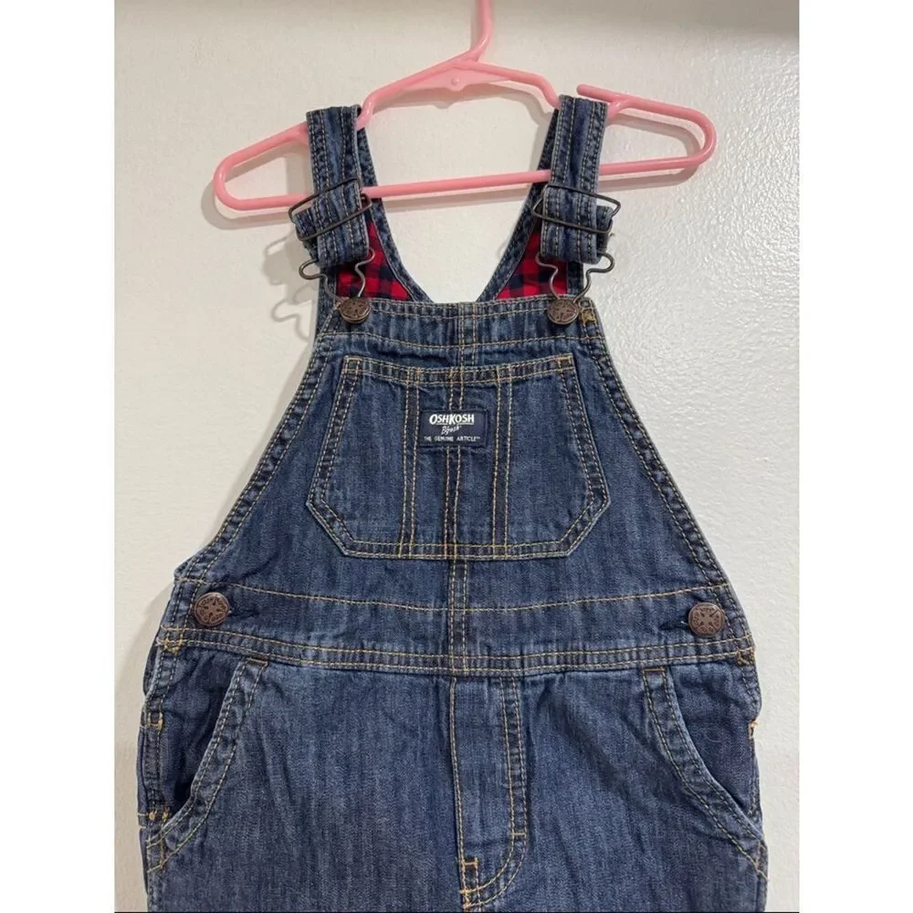 OshKosh B'gosh Dark Blue Denim Kids Overalls EUC